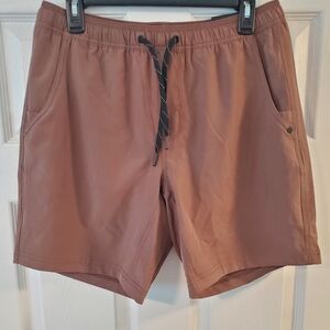 Kenneth Cole Men's Rust Brown Athletic Drawstring Shorts